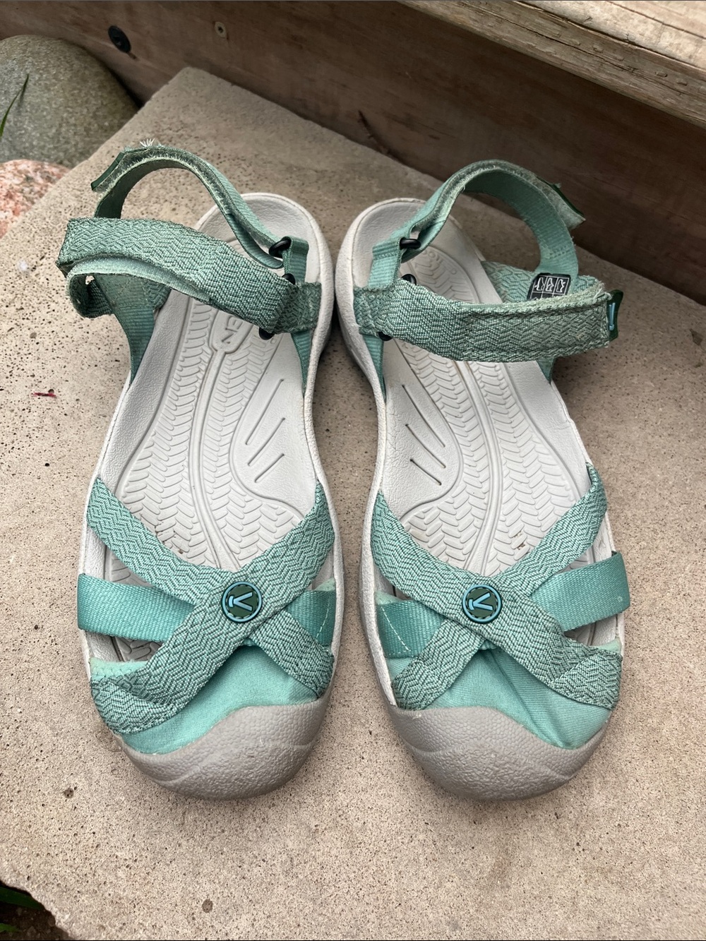 KEEN Bali Strap Sandals Aqua Green Sport Comfort Hiking Women’s Size 8.5 GUC - Picture 2 of 11